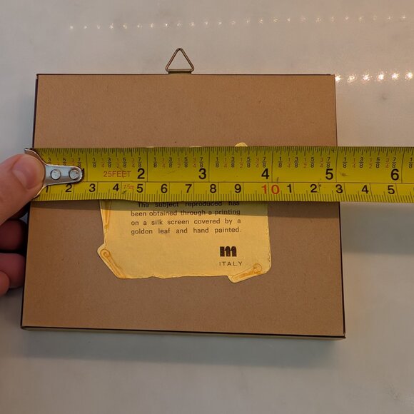 Vintage Italian Gold Leaf Picture on Street with Horse and Carriage - Picture 6 of 7